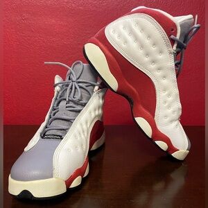 Jordan 13 Kids Shoes Red gray and White size 5.5Y